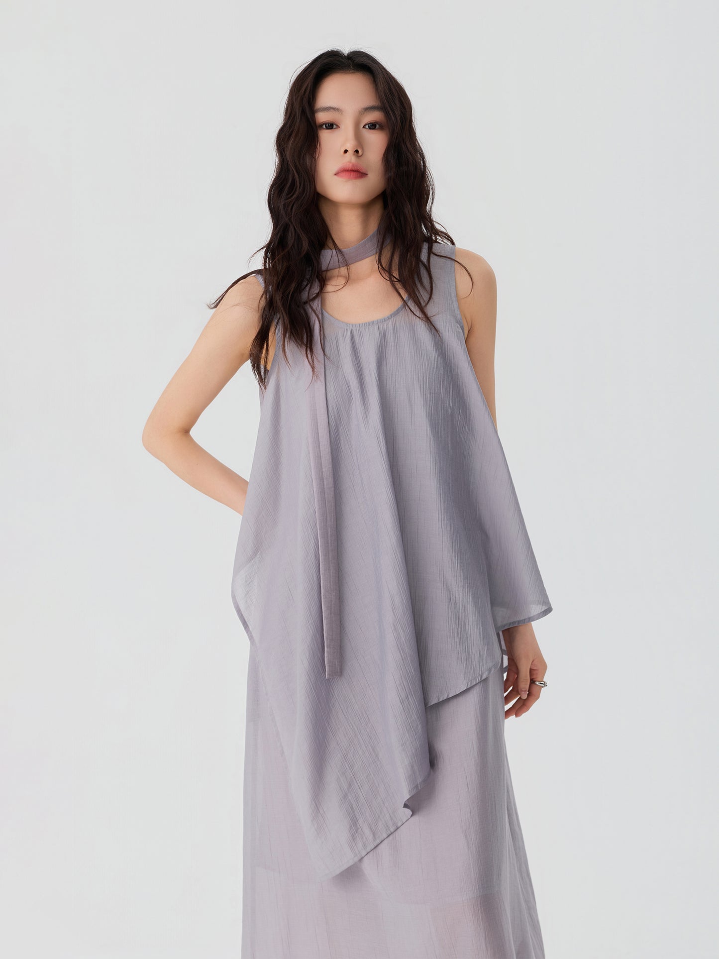 Draped Scarf Dress