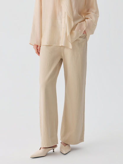 Straight-Leg Denim Trousers