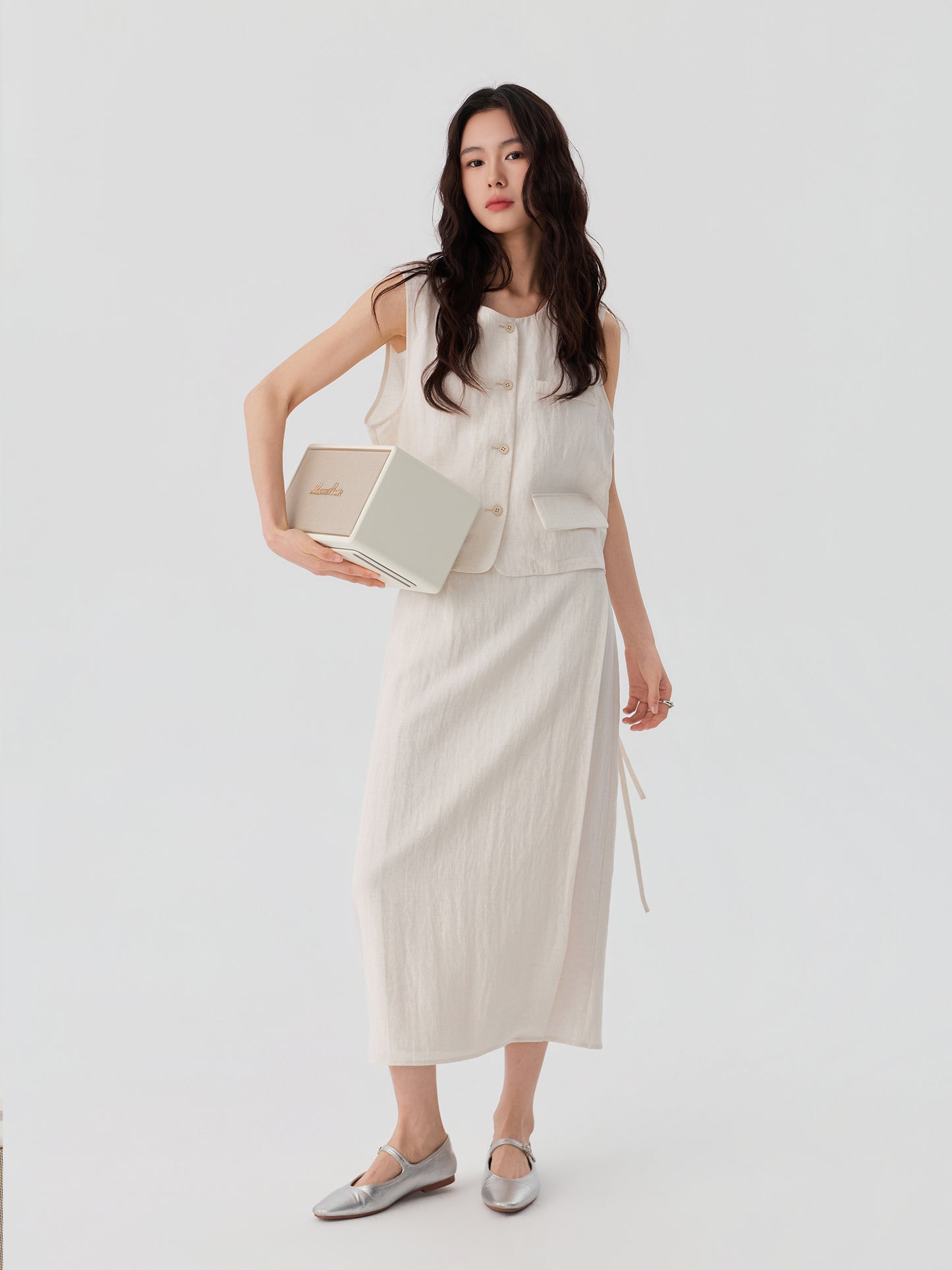 Soft Drape Midi Skirt