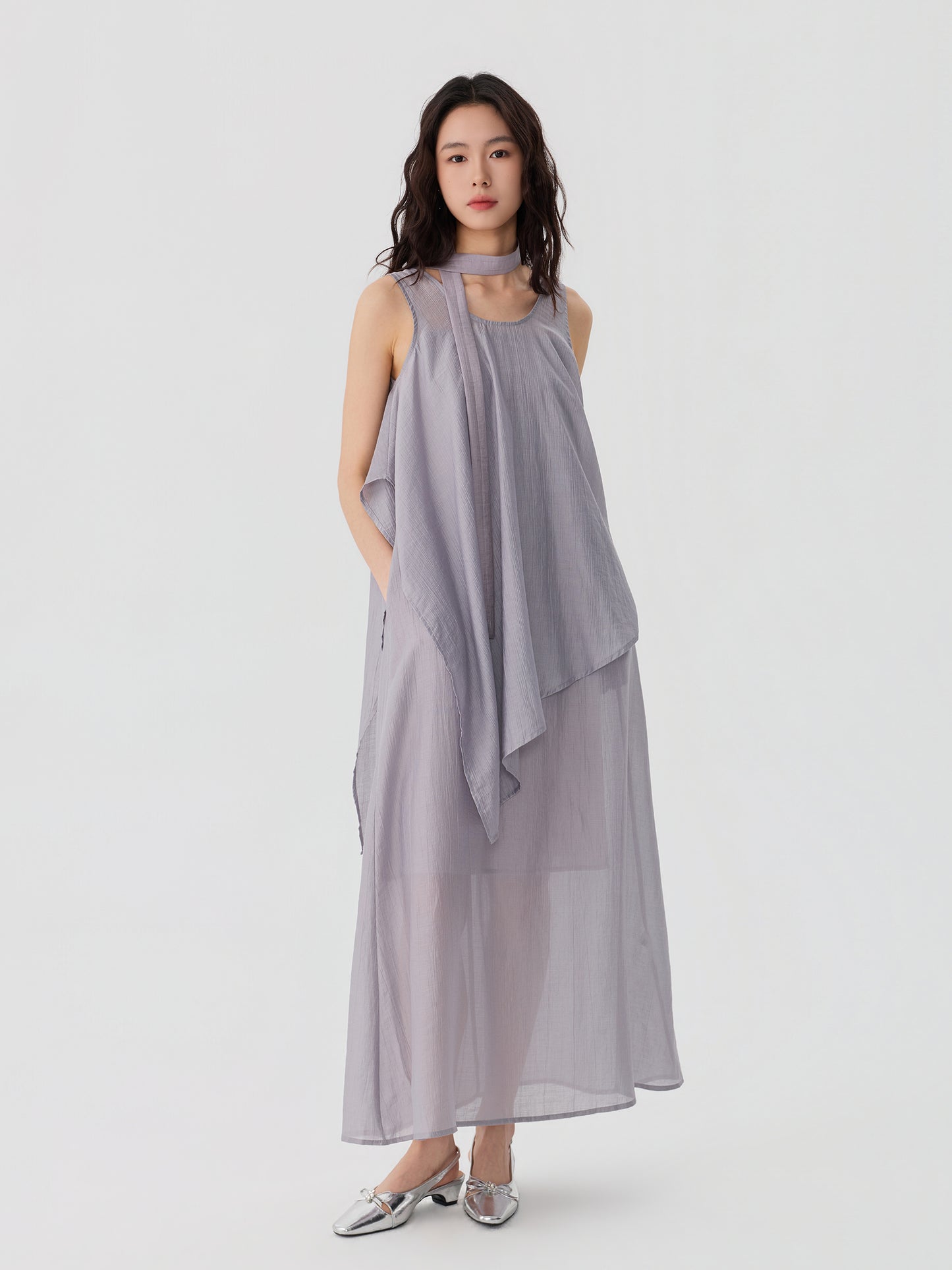 Draped Scarf Dress