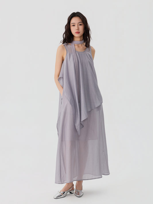 Draped Scarf Dress