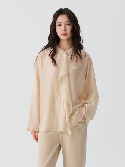 Draped Ruffle Blouse