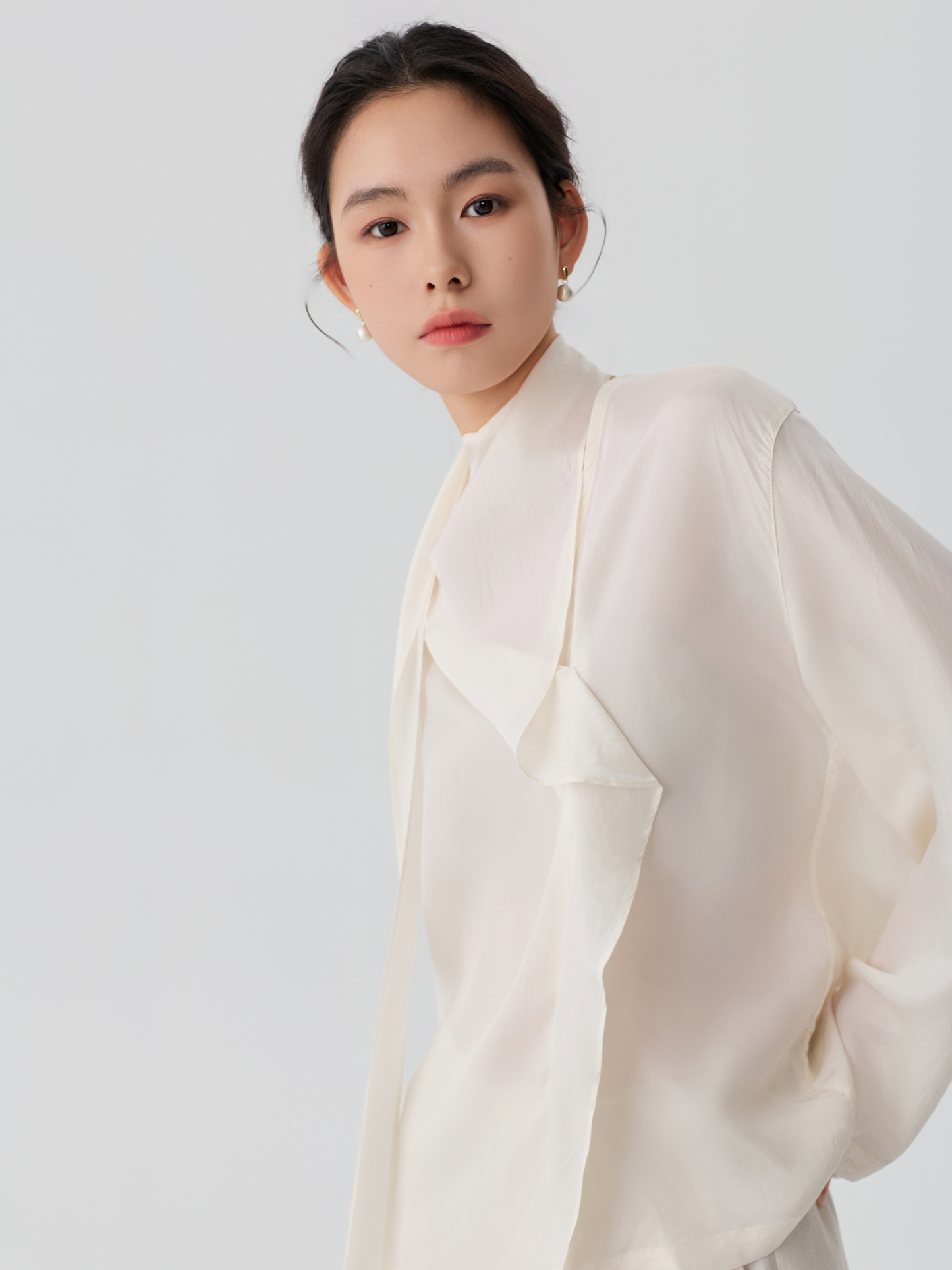 Draped Scarf Blouse