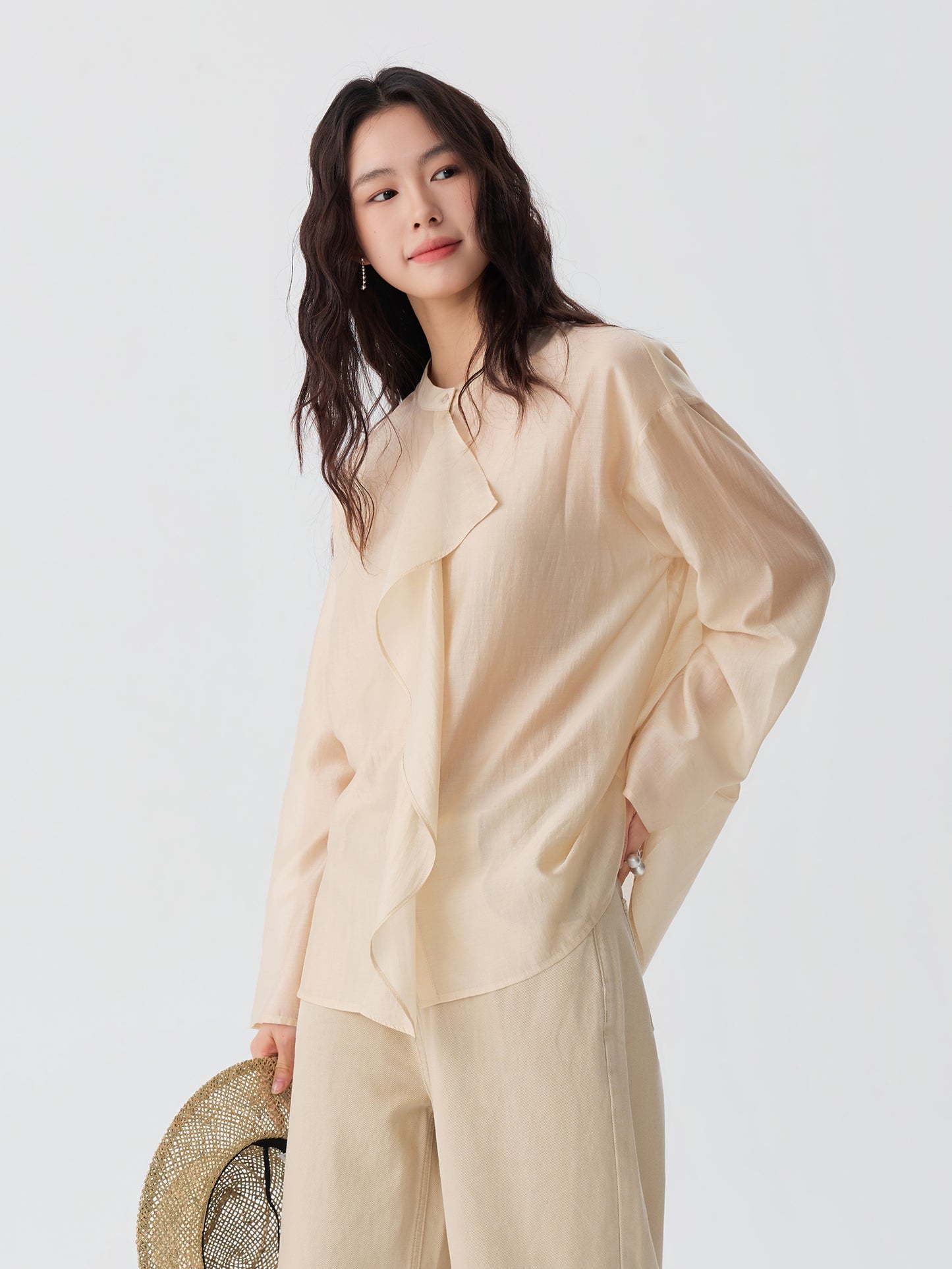 Draped Ruffle Blouse