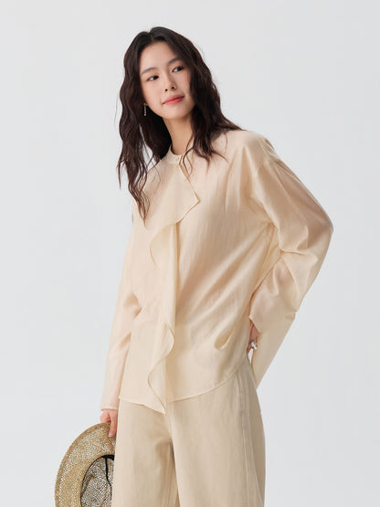 Draped Ruffle Blouse