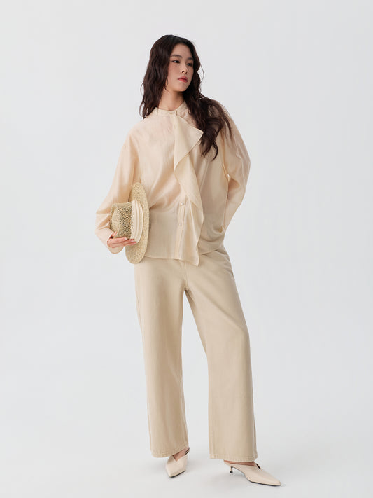 Straight-Leg Denim Trousers