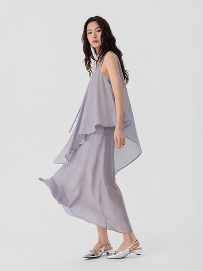 Draped Scarf Dress