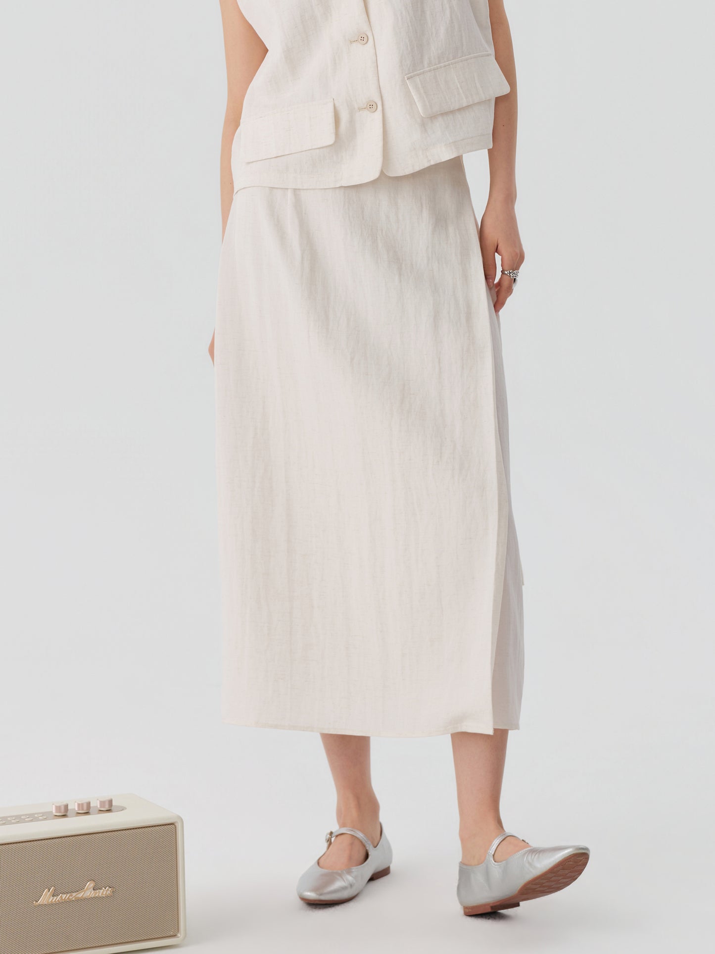 Soft Drape Midi Skirt
