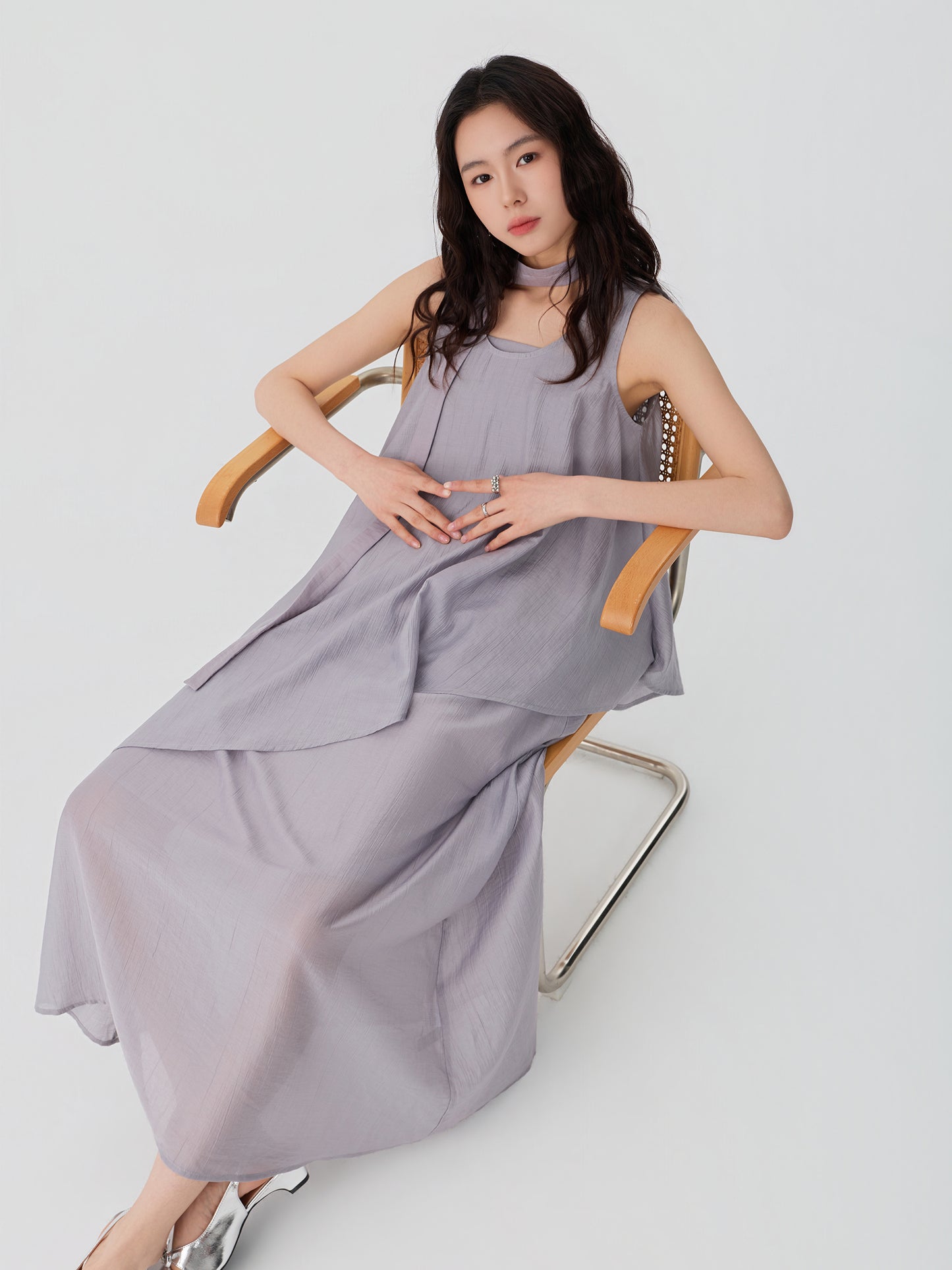 Draped Scarf Dress
