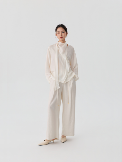 Draped Scarf Blouse