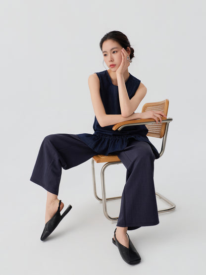 Fluid Straight-Leg Pants Trousers