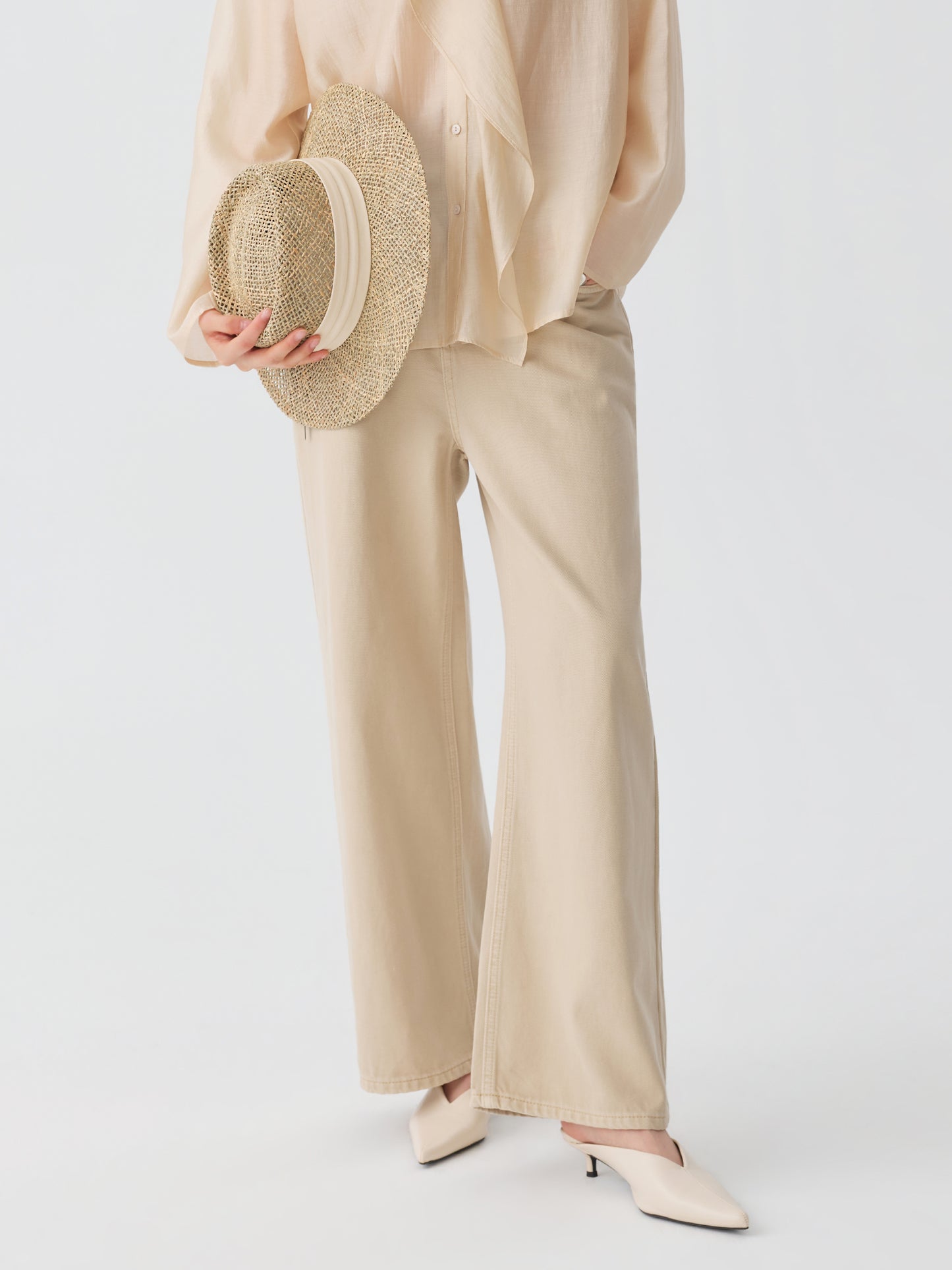 Straight-Leg Denim Trousers
