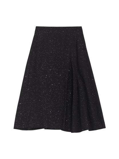 Asymmetric Drape Midi Skirt