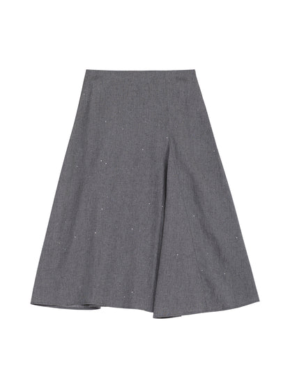 Asymmetric Drape Midi Skirt