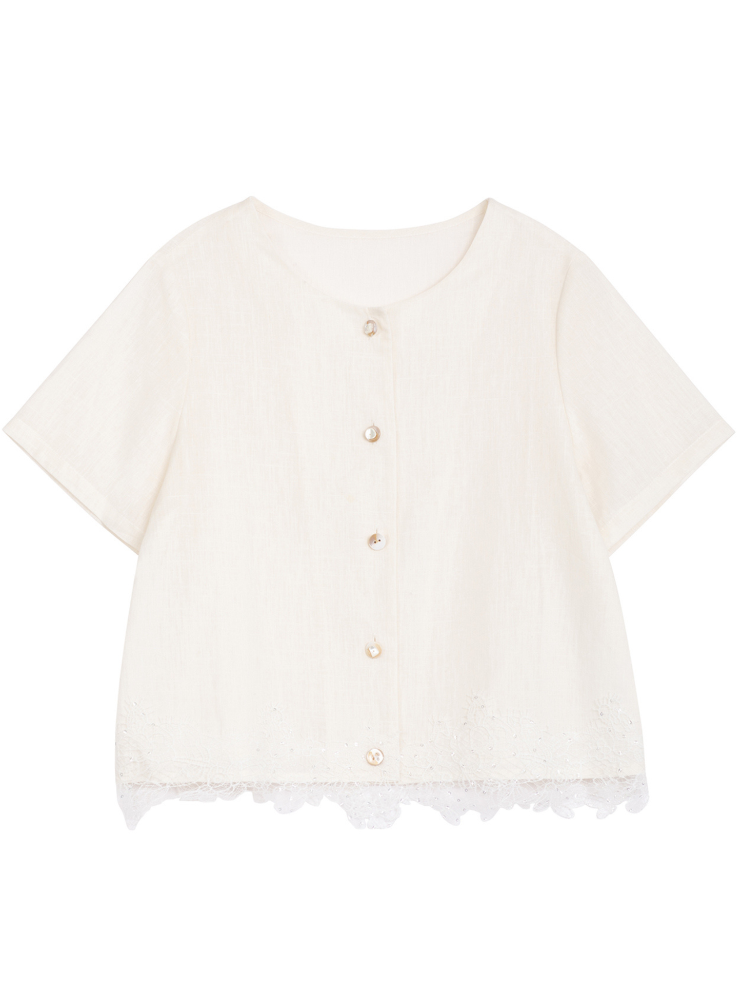 Linen Blend Lace Shirt