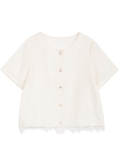 Linen Blend Lace Shirt