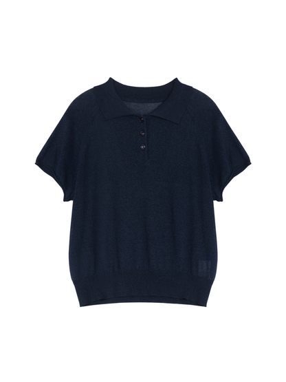 Fine Knit Polo Top