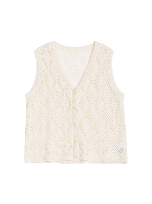Pointelle Knit Vest