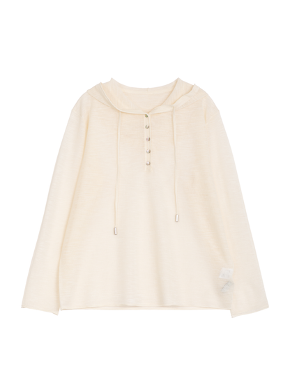 Relaxed Hooded Knit Top