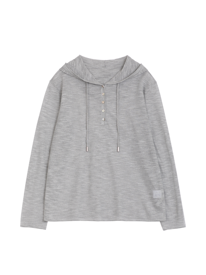 Relaxed Hooded Knit Top