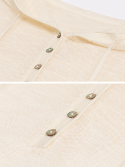 Relaxed Hooded Knit Top