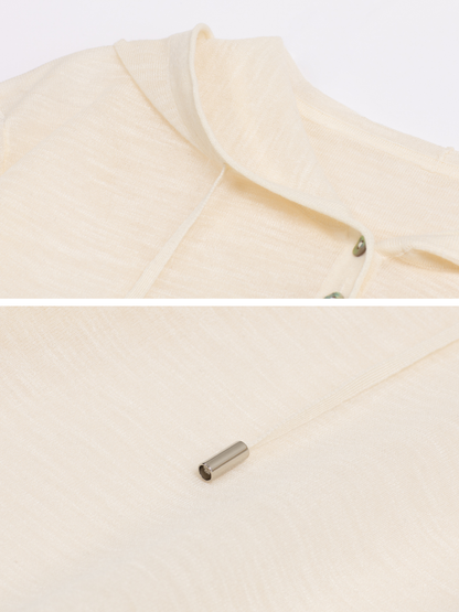 Relaxed Hooded Knit Top