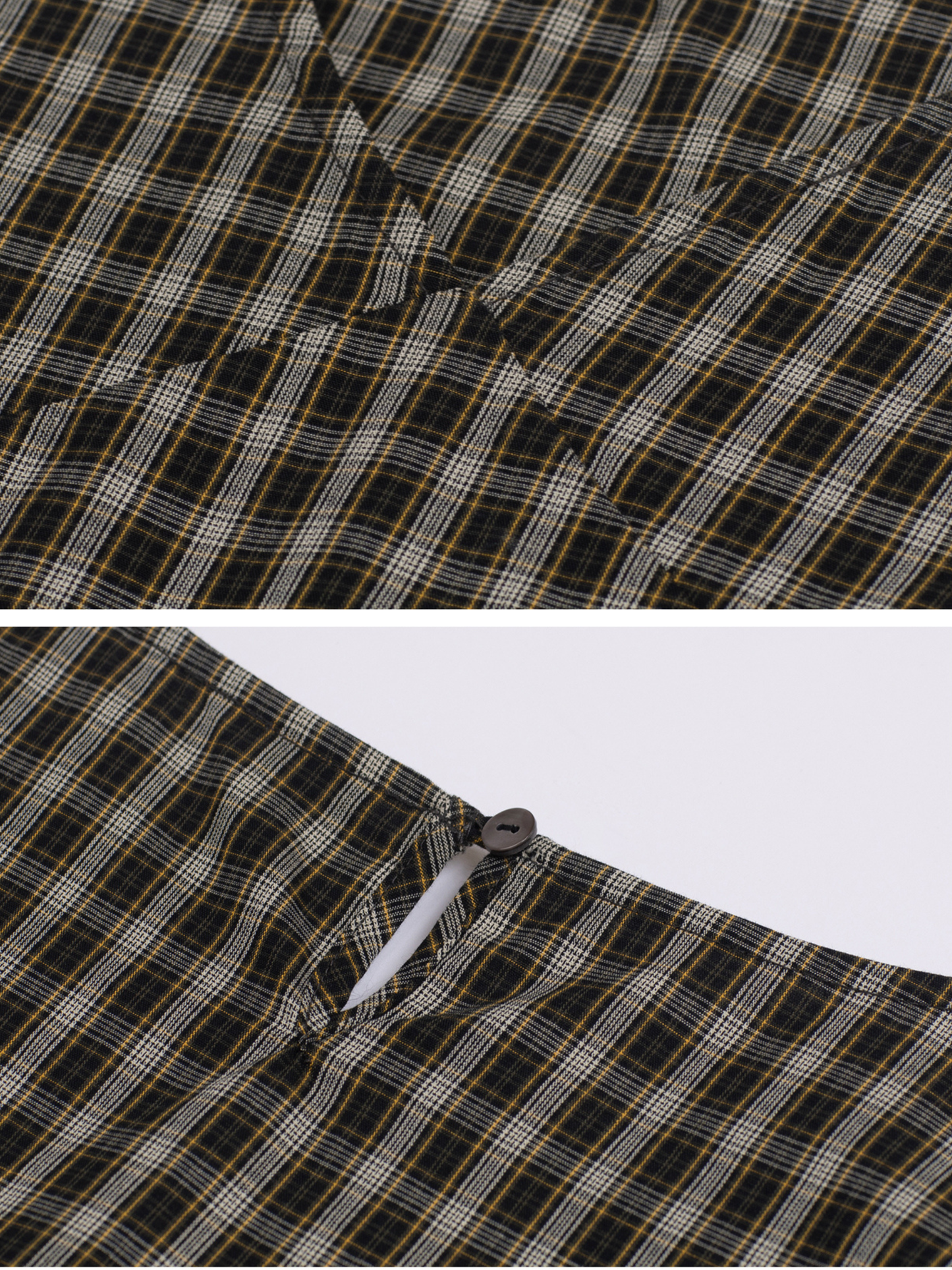 Ruffle Trim Plaid Blouse