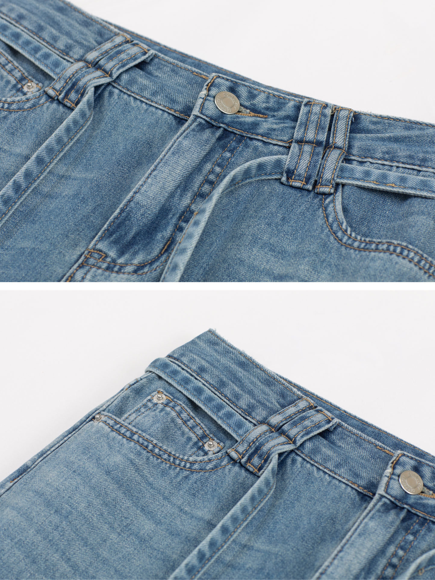Cuffed Straight-Leg Jeans