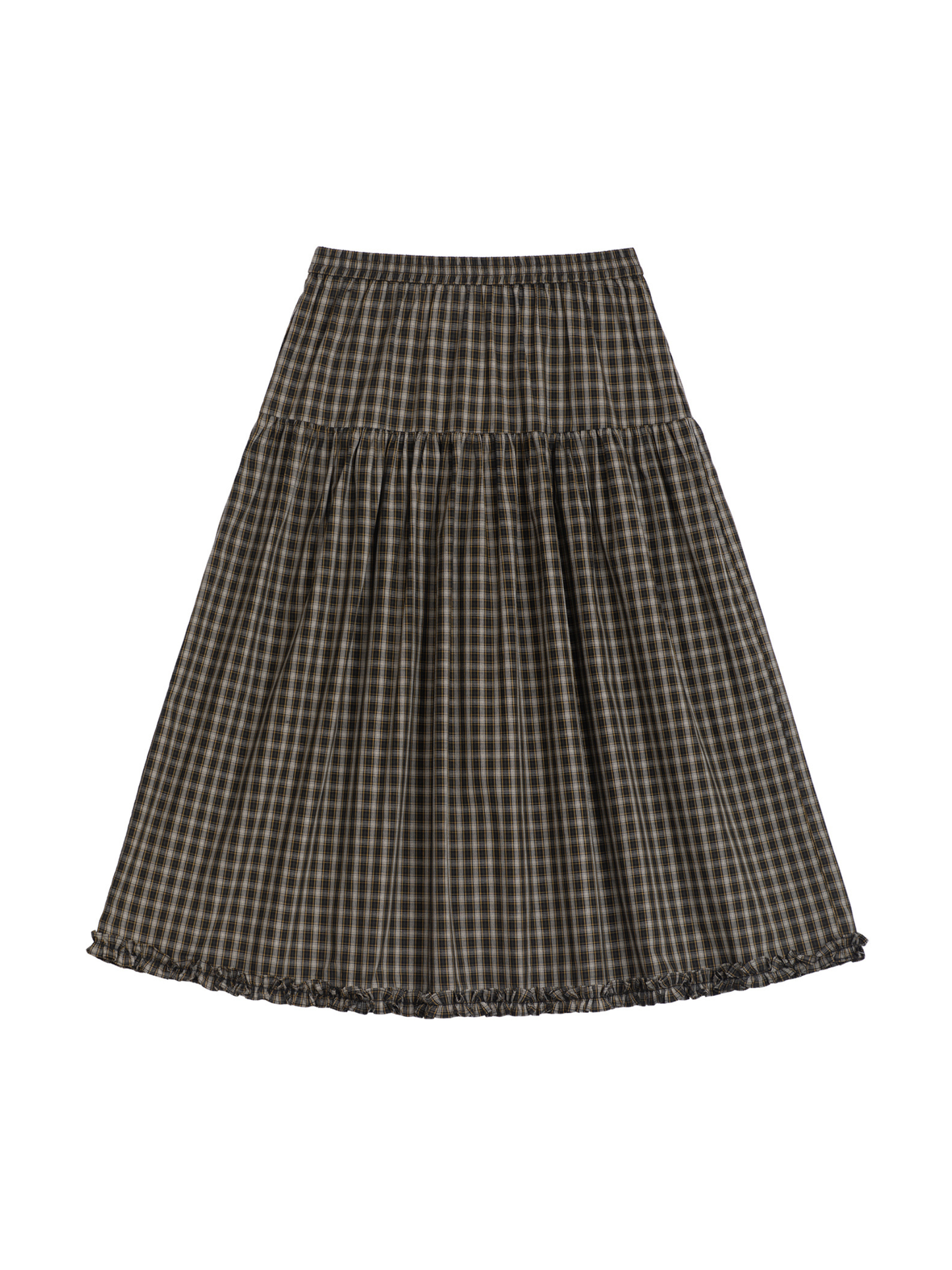 Ruffle Hem Check Skirt