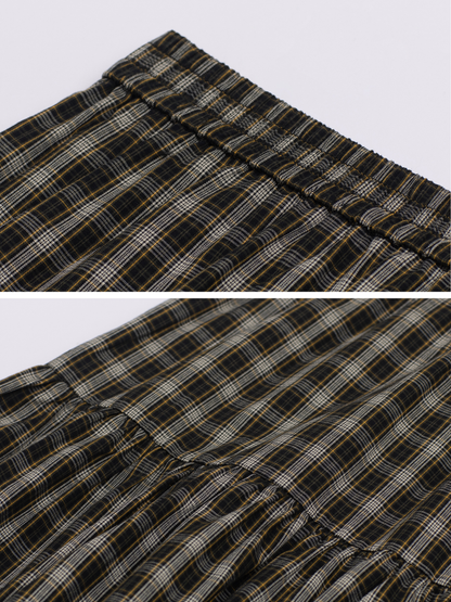 Ruffle Hem Check Skirt