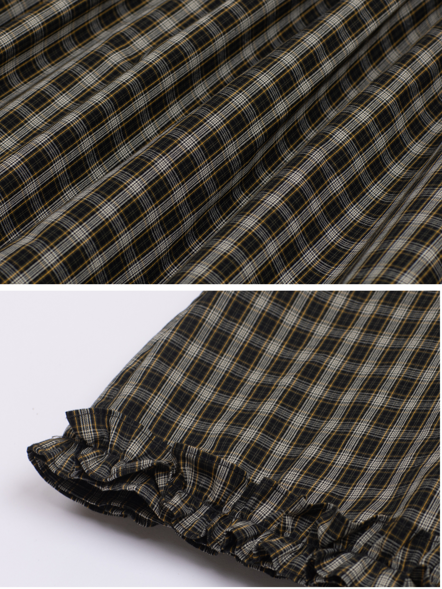 Ruffle Hem Check Skirt