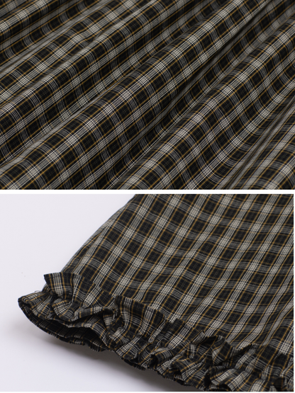Ruffle Hem Check Skirt