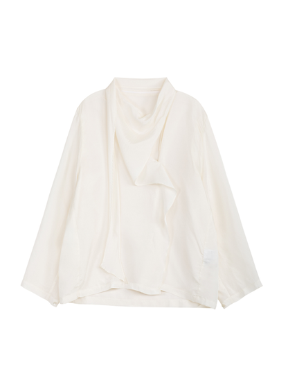 Draped Scarf Blouse